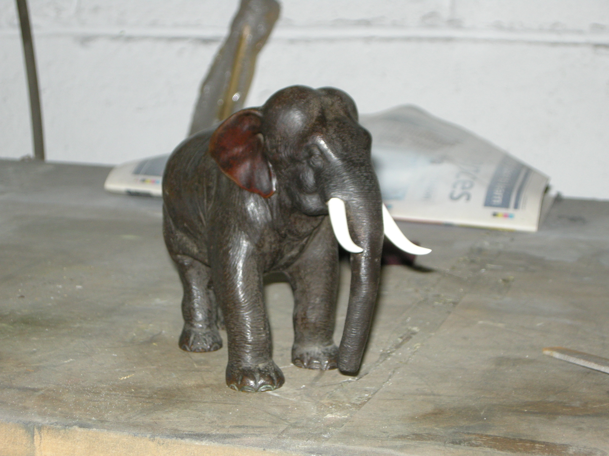bronze elephant after repair 