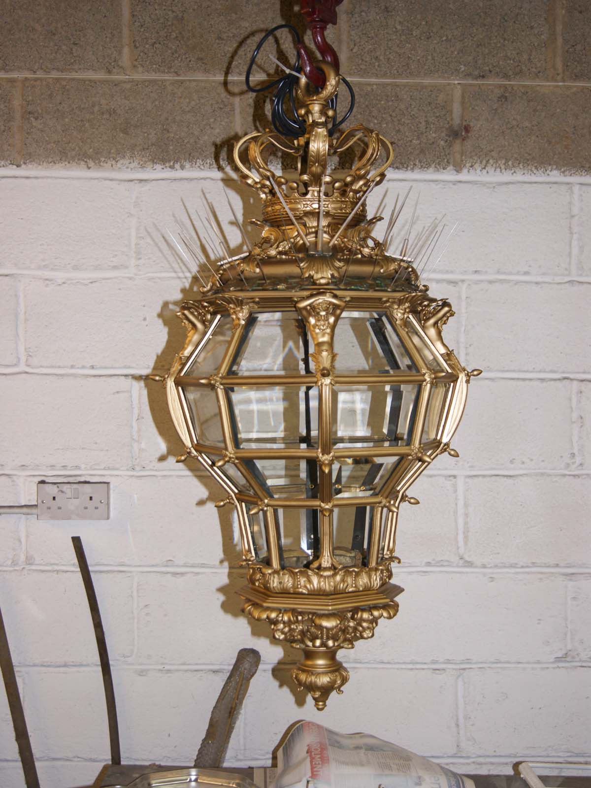 bronze lantern after restoration